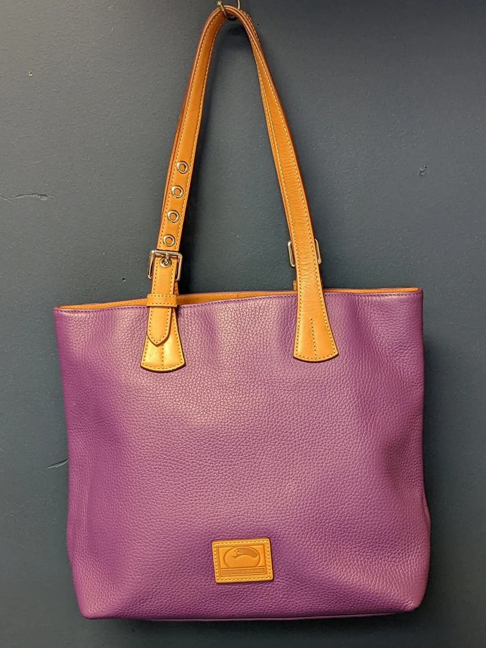 Dooney & Bourke Leather Tote Bag - Purple - Used
